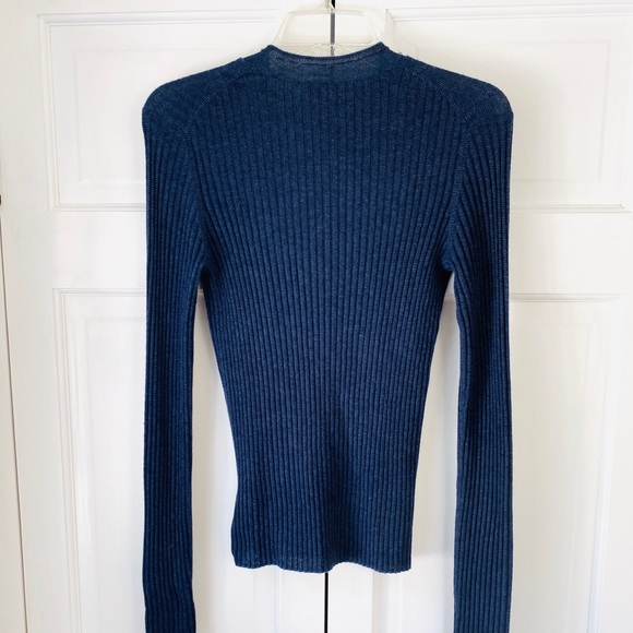 Vince Mixed Rib Stitch Coastal Cashmere Sweater M - Picture 7 of 14